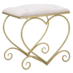 Viadurini Living Barhocker-Niedriger goldener Eisenhocker mit stoffbezogenem Sitz - Dimentico