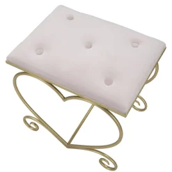 Viadurini Living Barhocker-Niedriger goldener Eisenhocker mit stoffbezogenem Sitz - Dimentico