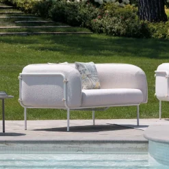 Viadurini in the Garden Metallsessel-Niedriger Outdoor-Sessel mit gepolstertem Sitz Made in Italy - Planter