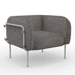 Viadurini in the Garden Metallsessel-Niedriger Outdoor-Sessel mit gepolstertem Sitz Made in Italy - Planter