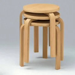 Viadurini Living Küchenhocker-Niedriger stapelbarer Hocker aus natürlichem Buchenholz Made in Italy - Cassiopea