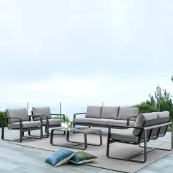 Viadurini in the Garden Garten Beistelltisch-Niedriger Tisch im Freien aus weiß oder anthrazit lackiertem Aluminium - Aniello