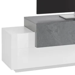 Viadurini Living Tv-Möbel-Niedriger TV-Ständer aus Holz Wohnzimmer 3 Türen und offenes Fach - Therese