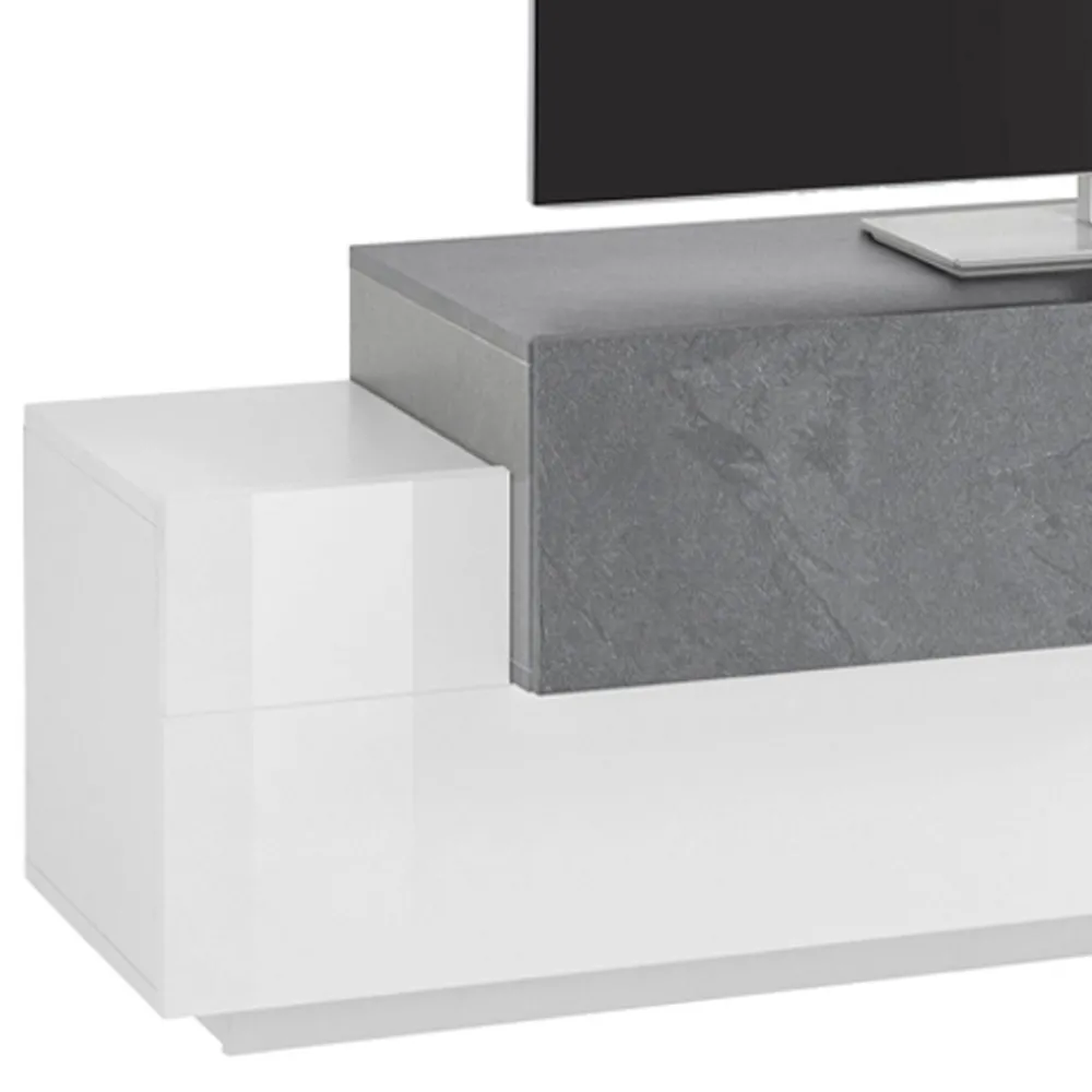 Viadurini Living Tv-Möbel-Niedriger TV-Ständer aus Holz Wohnzimmer 3 Türen und offenes Fach - Therese