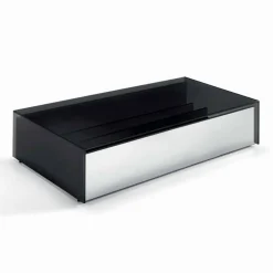 Viadurini Living Moderne Couchtische-Niedriger Wohnzimmertisch aus Rauchglas und Holzschubladen 3 Größen - Mantra