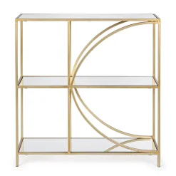 Viadurini Living Moderne Design Bücherregale-Niedriges Bücherregal aus Stahl und 3 Glasböden Elegantes Design - Noralea