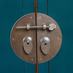 Viadurini Living Anrichte-Niedriges Sideboard mit 2 Türen und 2 Schubladen aus blauem Ulmenholz Homemotion - Konan