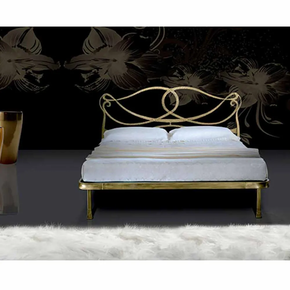Viadurini Night Design Maßgeschneiderte Möbel|Schmiedeeisen Doppelbetten-Orchidea Doppelbett aus Schmiedeeisen in Design