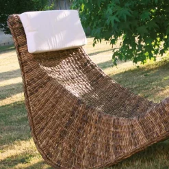 Viadurini in the Garden Sonnenliegen-Outdoor Chaiselongue in Banana Weaving mit Kopfstütze - Jolanda