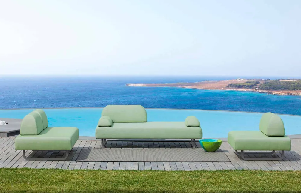 Viadurini in the Garden Sonnenliegen-Outdoor Design Chaiselongue aus Metall und Stoff Made in Italy - Selia