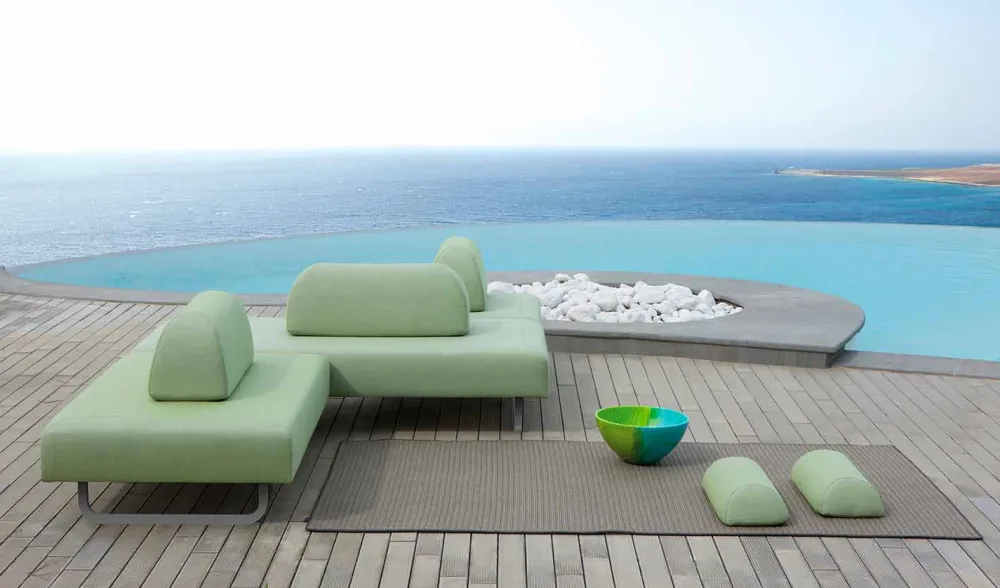 Viadurini in the Garden Sonnenliegen-Outdoor Design Chaiselongue aus Metall und Stoff Made in Italy - Selia