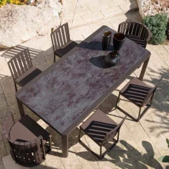 Viadurini in the Garden Gartenstühle Metall-Outdoor Dining Chair in Aluminium und Luxus Design Rope 3 Oberflächen - Julie