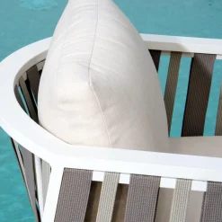 Viadurini in the Garden Garten Lounge Set-Outdoor Lounge aus weißem Aluminium und cremefarbenen Polstern - Relaz