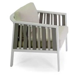 Viadurini in the Garden Garten Lounge Set-Outdoor Lounge aus weißem Aluminium und cremefarbenen Polstern - Relaz