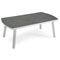 Viadurini in the Garden Garten Lounge Set-Outdoor Lounge aus weißem Aluminium und cremefarbenen Polstern - Relaz