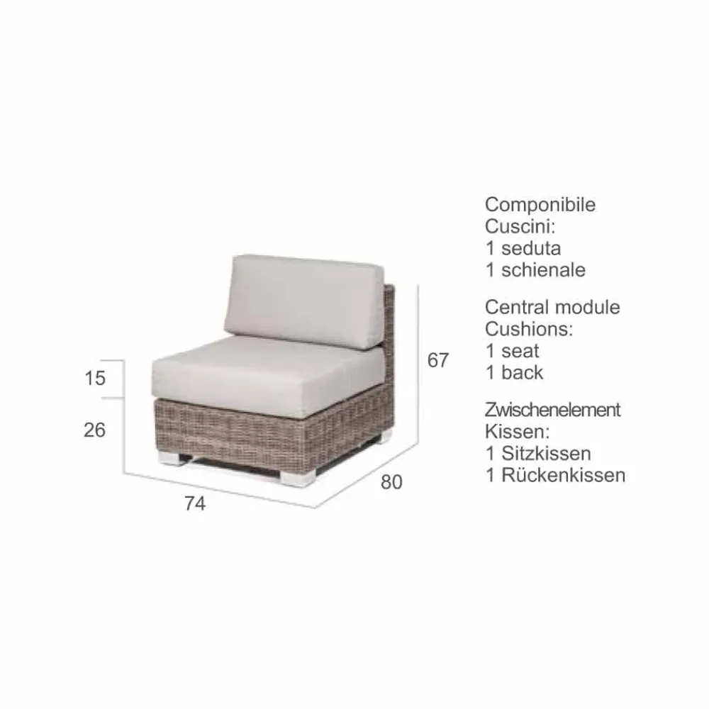 Viadurini in the Garden Garten Lounge Set-Outdoor Lounge Set in Rattan Optik handmade Rita modernes Design