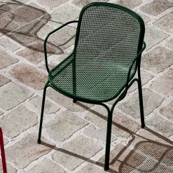 Viadurini in the Garden Gartenstühle Metall-Outdoor Metallstuhl Stapelbarer Made in Italy, 4 Stück - Verna