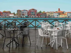 Viadurini in the Garden Gartenstühle Metall-Outdoor Metallstuhl Stapelbarer Made in Italy, 4 Stück - Verna