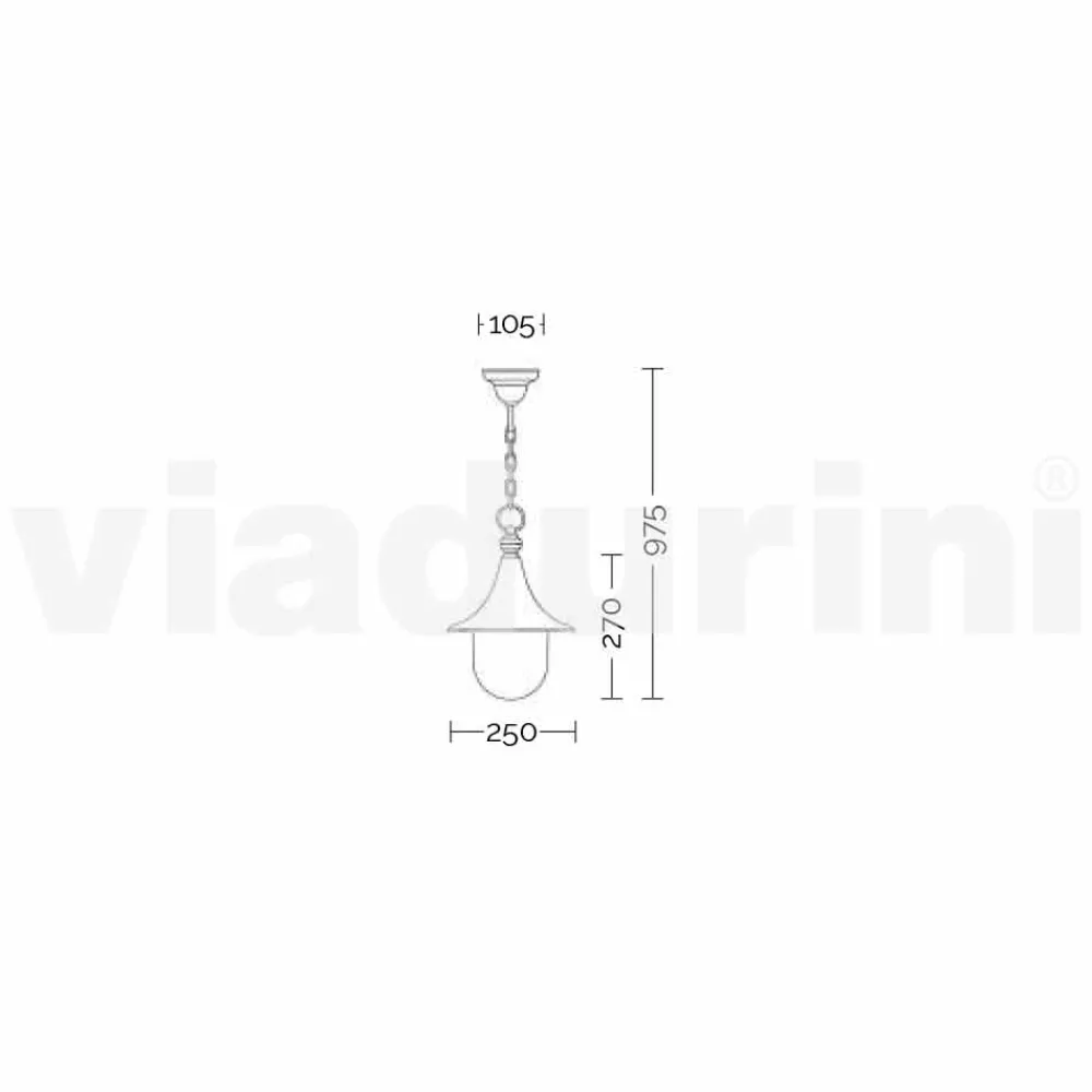 Viadurini Lighting Pendelleuchten Vintage-Outdoor Pendelleuchte aus weißem Aluminium, made Italy, Anusca