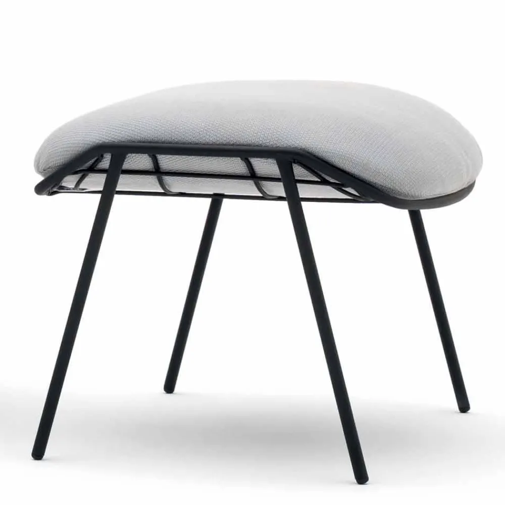 Varaschin Gartenstühle Metall-Outdoor Pouf/Fußstütze aus Stoff und Stahl Summer Set