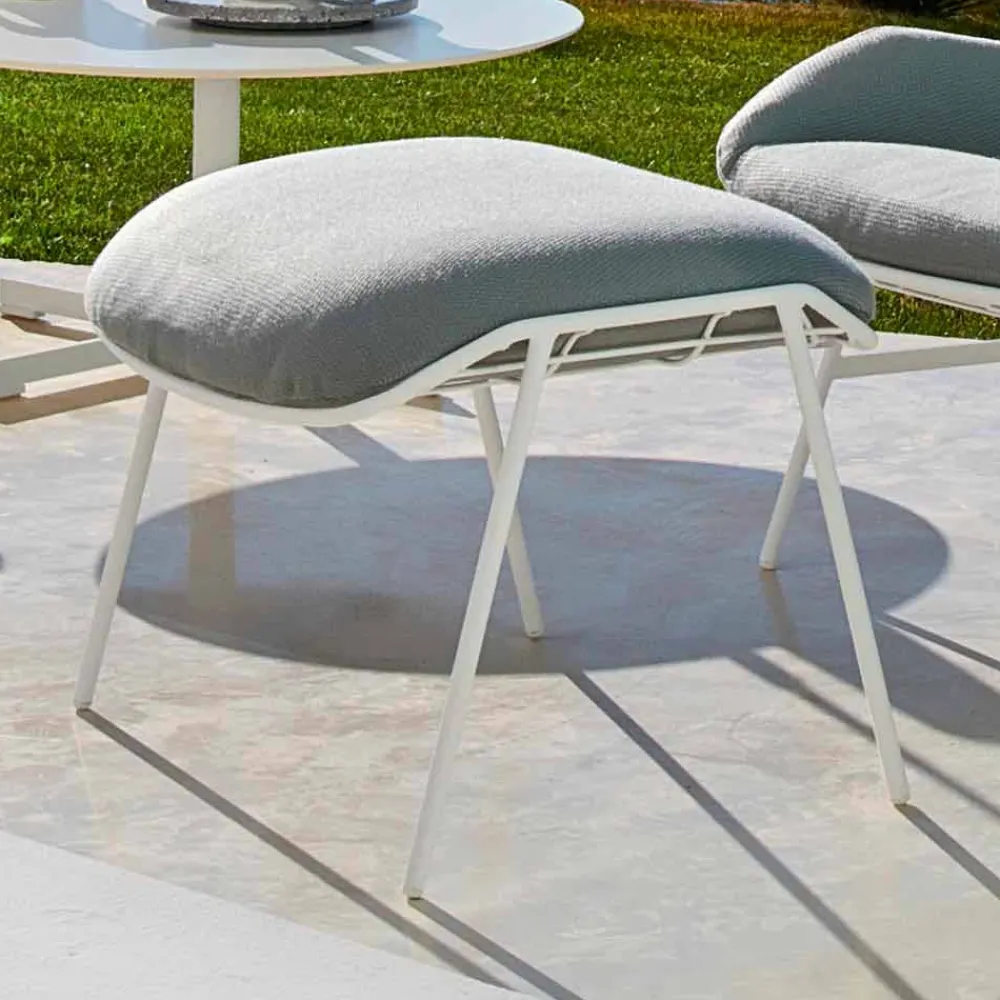 Varaschin Gartenstühle Metall-Outdoor Pouf/Fußstütze aus Stoff und Stahl Summer Set