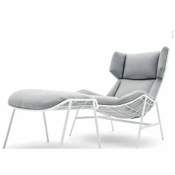 Varaschin Gartenstühle Metall-Outdoor Pouf/Fußstütze aus Stoff und Stahl Summer Set