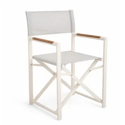 Viadurini in the Garden Gartenstühle Metall-Outdoor Regiestuhl aus Aluminium, Textilene und Teakholz - Bloom