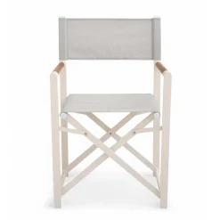 Viadurini in the Garden Gartenstühle Metall-Outdoor Regiestuhl aus Aluminium, Textilene und Teakholz - Bloom