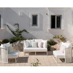 Viadurini in the Garden Gartensofas-Outdoor Sofa 2 Sitze aus Aluminium mit Seilen Luxus Design 3 Ausführungen - Julie