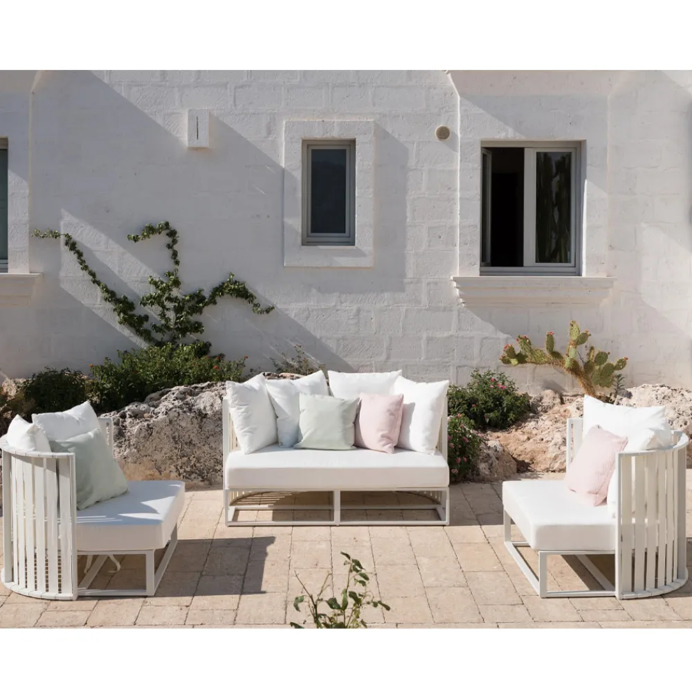 Viadurini in the Garden Gartensofas-Outdoor Sofa 2 Sitze aus Aluminium mit Seilen Luxus Design 3 Ausführungen - Julie