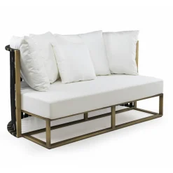 Viadurini in the Garden Gartensofas-Outdoor Sofa 2 Sitze aus Aluminium mit Seilen Luxus Design 3 Ausführungen - Julie