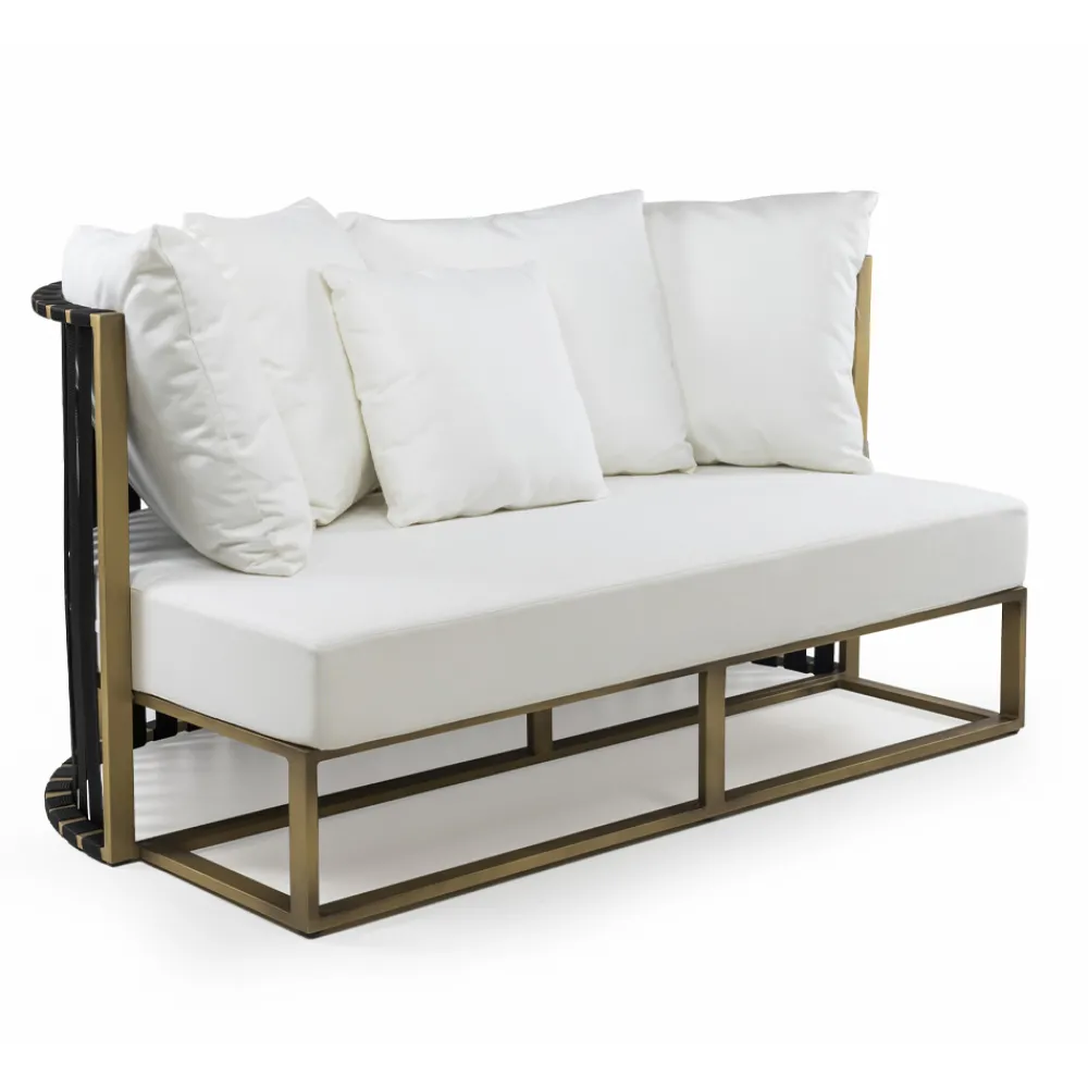 Viadurini in the Garden Gartensofas-Outdoor Sofa 2 Sitze aus Aluminium mit Seilen Luxus Design 3 Ausführungen - Julie