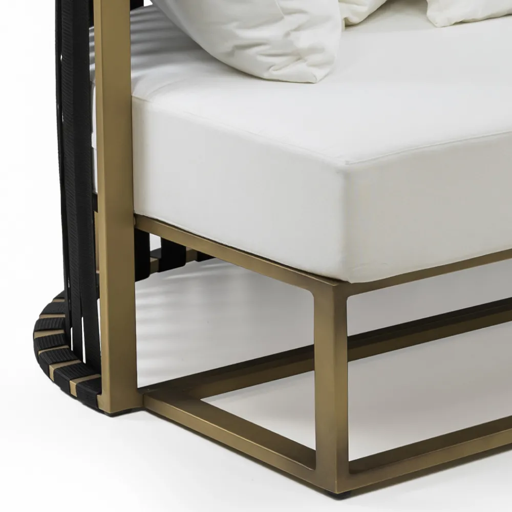 Viadurini in the Garden Gartensofas-Outdoor Sofa 2 Sitze aus Aluminium mit Seilen Luxus Design 3 Ausführungen - Julie