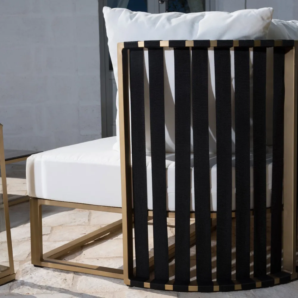 Viadurini in the Garden Gartensofas-Outdoor Sofa 2 Sitze aus Aluminium mit Seilen Luxus Design 3 Ausführungen - Julie