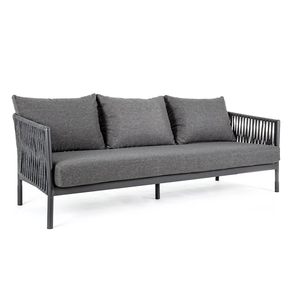Viadurini in the Garden Gartensofas-Outdoor Sofa Aluminium und Seil mit Stoffkissen, Homemotion - Shama
