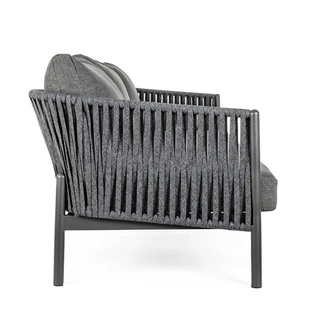 Viadurini in the Garden Gartensofas-Outdoor Sofa Aluminium und Seil mit Stoffkissen, Homemotion - Shama