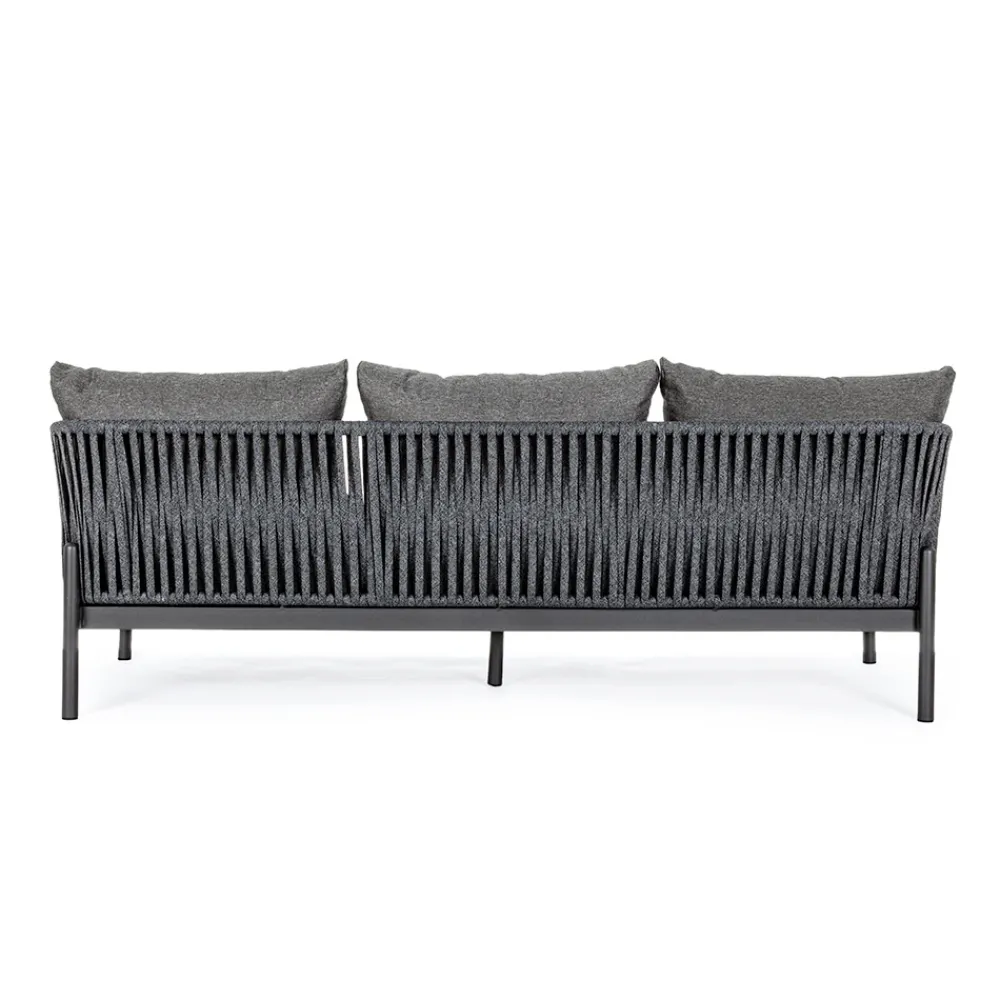 Viadurini in the Garden Gartensofas-Outdoor Sofa Aluminium und Seil mit Stoffkissen, Homemotion - Shama