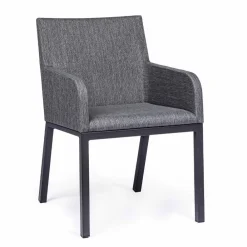 Viadurini in the Garden Gartenstühle Metall-Outdoor Stuhl gepolstert in Stoff mit Aluminiumbeinen, 4 Stück - Nia