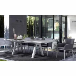 Viadurini in the Garden Gartenstühle Metall-Outdoor Stuhl gepolstert in Stoff mit Aluminiumbeinen, 4 Stück - Nia