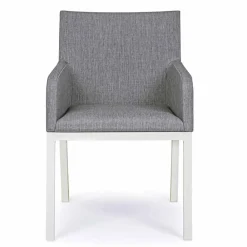 Viadurini in the Garden Gartenstühle Metall-Outdoor Stuhl gepolstert in Stoff mit Aluminiumbeinen, 4 Stück - Nia