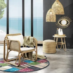 Viadurini in the Garden Sessel Rattan-Outdoor- und Indoor-Rattan-Sessel und Saia-Stoffkissen – Voir