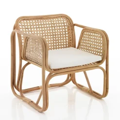 Viadurini in the Garden Sessel Rattan-Outdoor- und Indoor-Rattan-Sessel und Saia-Stoffkissen – Voir