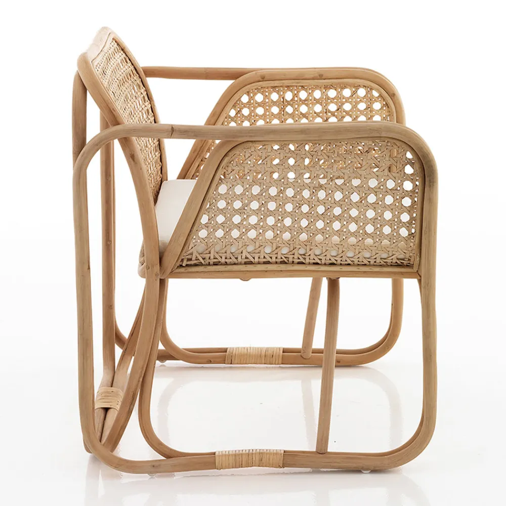 Viadurini in the Garden Sessel Rattan-Outdoor- und Indoor-Rattan-Sessel und Saia-Stoffkissen – Voir