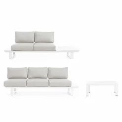 Viadurini in the Garden Garten Lounge Set-Outdoor Wohnzimmer Zusammensetzung in Aluminium und Stoff, Homemotion - Francine