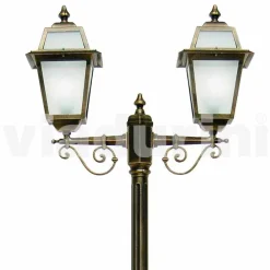 Viadurini Lighting Gartenlampion-Outdoor zwei Lichter Laternenpfahl aus Aluminium, hergestellt in Italien, Kristel