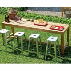 Viadurini in the Garden Bartheke Für Zuhause-Outdoor-Bartheke 250x70 cm aus recyceltem Teakholz - Ansicht