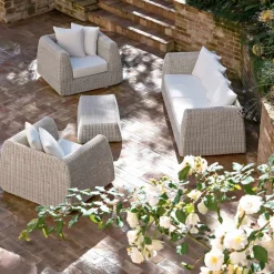 Viadurini in the Garden Garten Beistelltisch-Outdoor-Couchtisch aus handgewebtem Polyrattan - Charlie