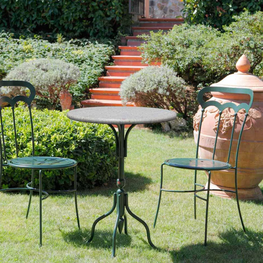 Viadurini in the Garden Garten Beistelltisch-Outdoor-Couchtisch aus Stein, handgefertigt in Italien - Livigno