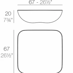 Vondom Garten Beistelltisch-Outdoor-Couchtisch Pillow , modernes Design 67x67 cm