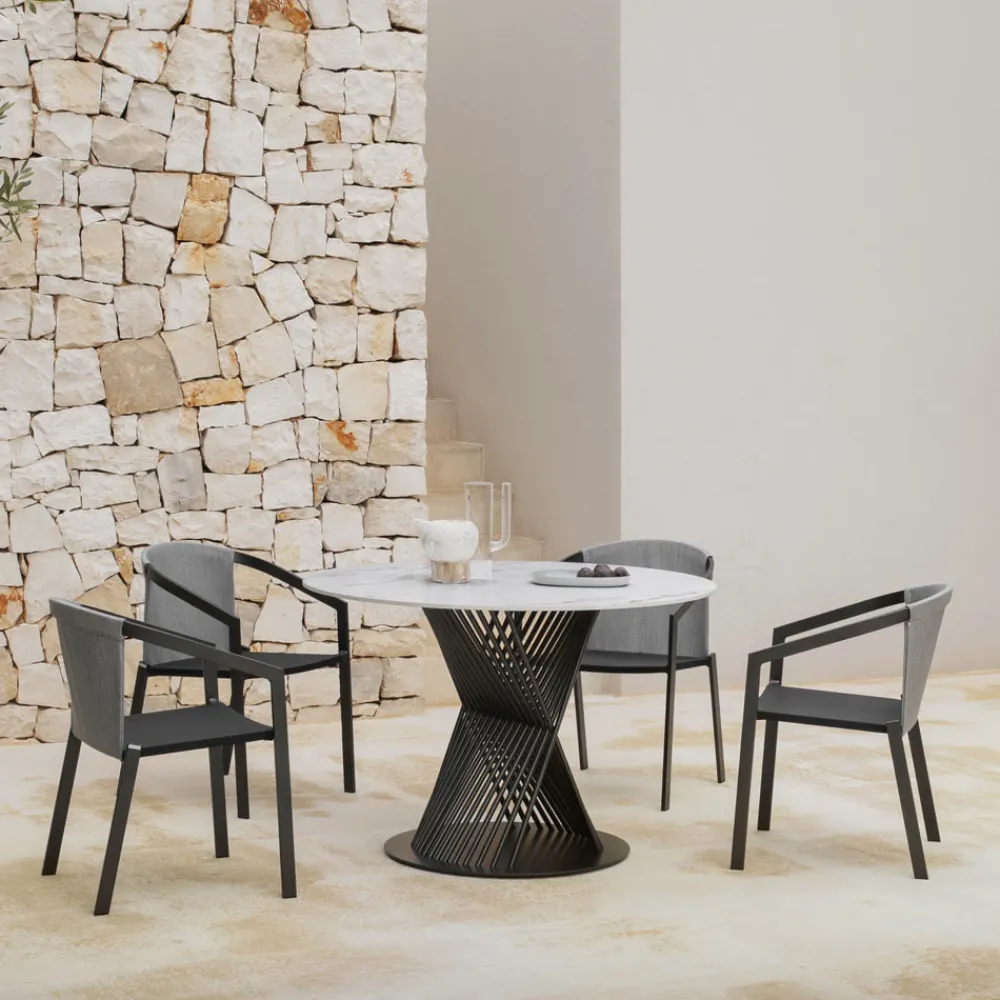 Viadurini in the Garden Gartentische Aus Aluminium-Outdoor-Esstisch aus Aluminium und Steinzeugplatte Made in Italy - Donovan